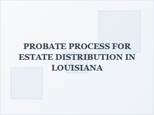 Probate Process for Estate Distribution in Louisiana